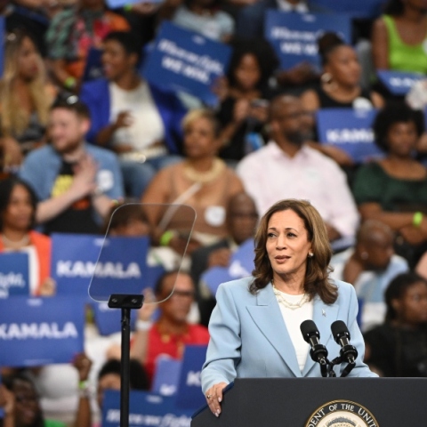 Η Κάμαλα Χάρις σε προεκλογική ομιλία της 