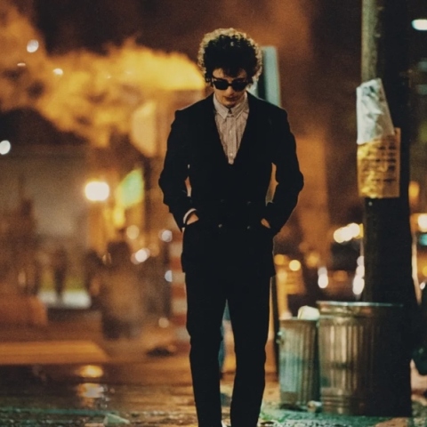 Ο Timothée Chalamet ως Bob Dylan