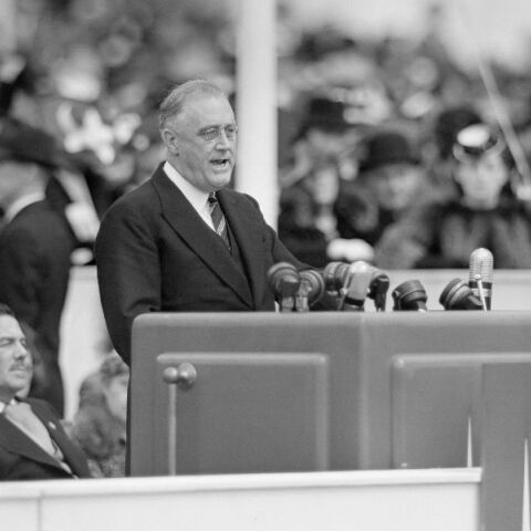 O Franklin D. Roosevelt στη διάρκεια ομιλίας το 1939 