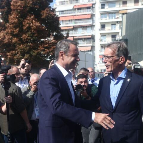 Στα περίπτερα της 88ης ΔΕΘ ο Κυριάκος Μητσοτάκης - Συγχαρητήρια από τον Γερμανό Αντικαγκελάριο