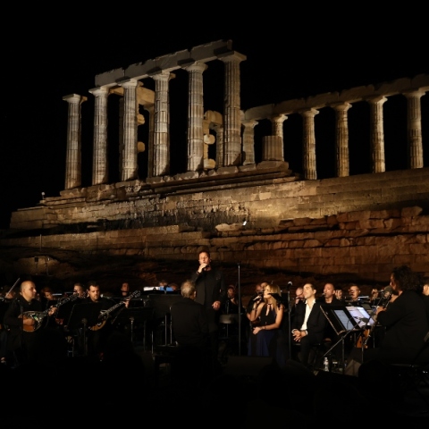 Ζωντανά ο νέος φωτισμός του Ναού του Ποσειδώνα στο Σούνιο