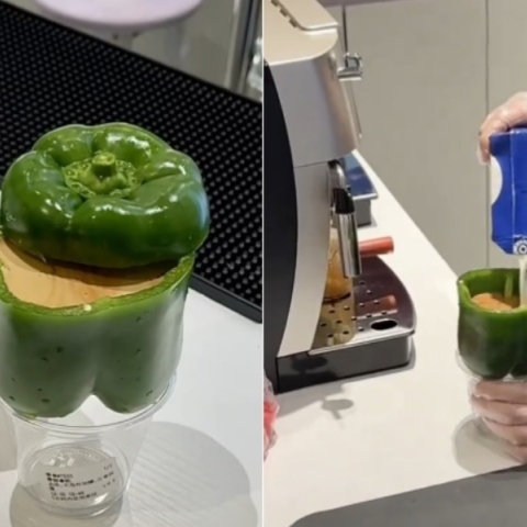 Καφετέρια στη Σαγκάη σερβίρει καφέ σε πράσινη πιπεριά (Βίντεο)