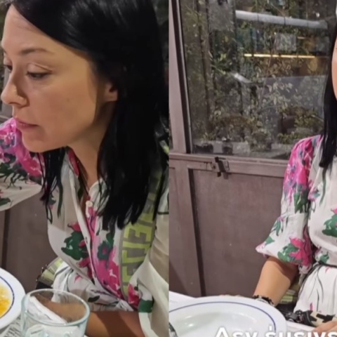 Η Νάντια Γιαννακοπούλου δημοσίευσε βίντεο που τρώει πατσά σε εστιατόριο της Θεσσαλονίκης