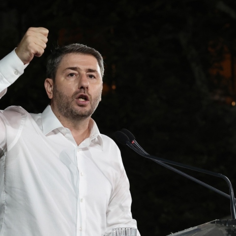 Ο πρόεδρος του ΠΑΣΟΚ και εκ νέου υποψήφιος Νίκος Ανδρουλάκης