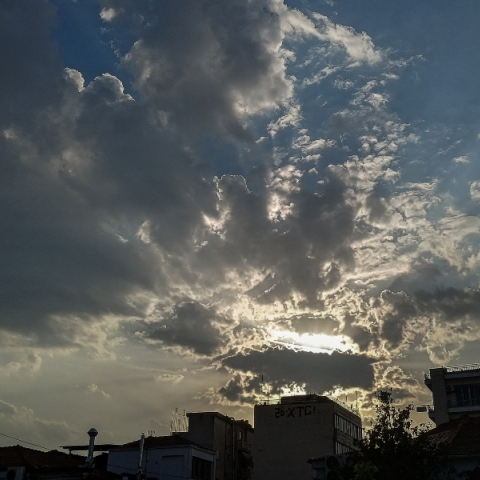 ουρανος, συννεφα, ηλιος