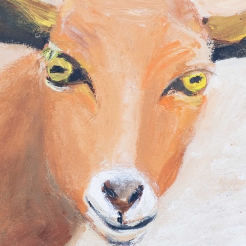 Όλγα Π., Κατσίκα IV, 2022: έργο από την έκθεση «Συλλογικό Γουργουρητό», Κτίριο Νόμπελ, Χαλάνδρι