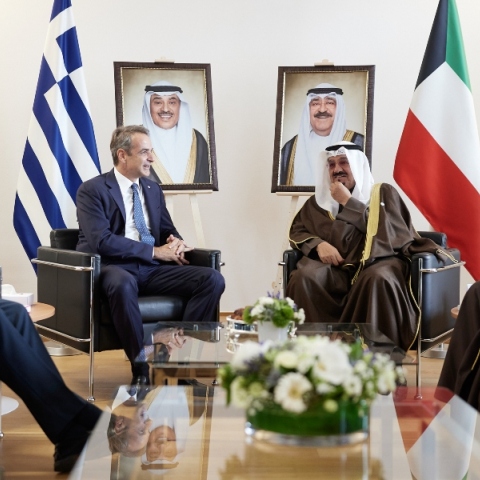 Ο Κυριάκος Μητσοτάκης με τον Πρίγκιπα Διάδοχο της Σαουδικής Αραβίας Mohammed bin Salman