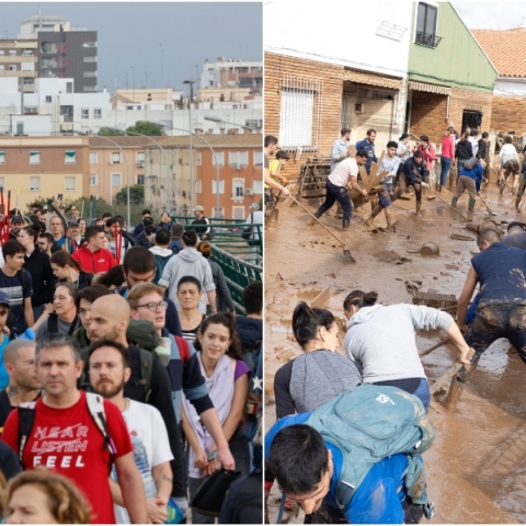 Ισπανία: «Ανθρώπινο κύμα» αλληλεγγύης στη Βαλένθια - Χιλιάδες εθελοντές στις πληγείσες περιοχές