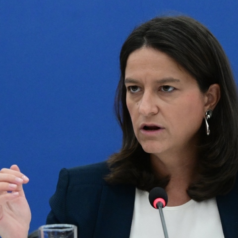 Η Υπουργός Εργασίας και Κοινωνικής Ασφάλισης Νίκη Κεραμέως 