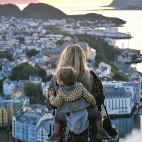 μητερα, παιδι, ουρανος, θαλασσα, πολη, νησι