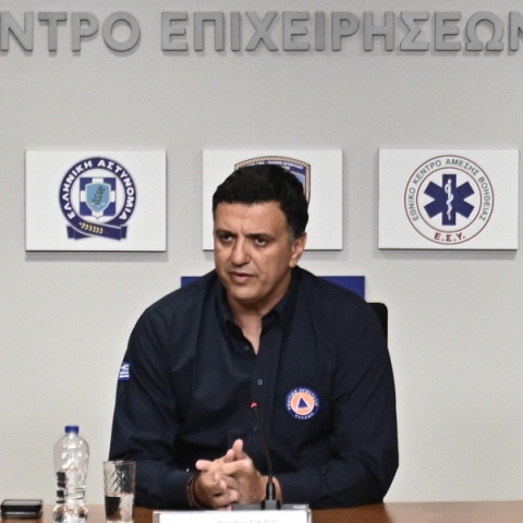 Ο υπουργός Κλιματικής Κρίσης και Πολιτικής Προστασίας, Βασίλης Κικίλιας