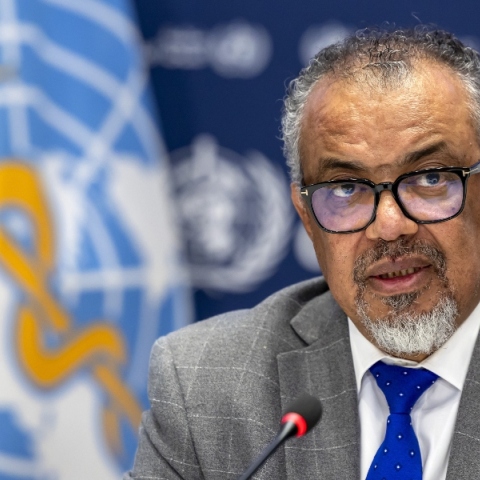 Ο γενικός γραμματέας του Παγκόσμιου Οργανισμού Υγείας Τέντρος Αντανόμ Γκεμπρεγεσούς 