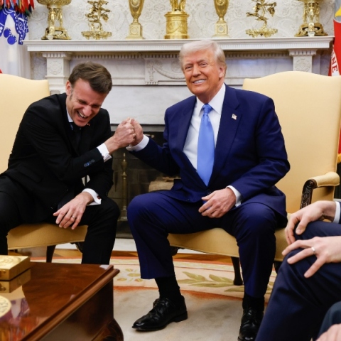 Εμανουέλ Μακρόν και Ντόναλντ Τραμπ στον Λευκό Οίκο