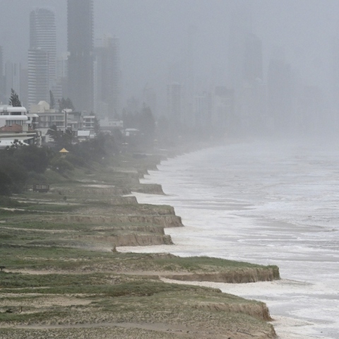 πολη, ακτη, καταιγιδα