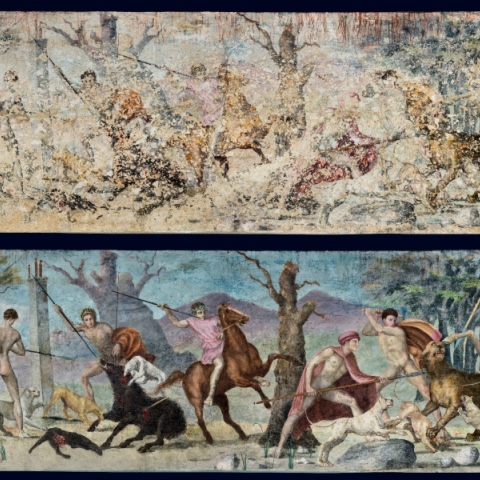 Βεργίνα: Αποκαταστάθηκε τοιχογραφία από τον τάφο του Φιλίππου Β’