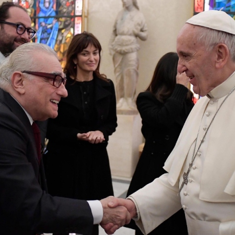 Ο Μάρτιν Σκορσέζε με τον Πάπα Φραγκίσκο στο Βατικανό, 2016