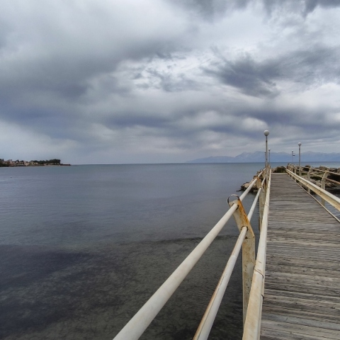 προβλητα, θαλασσα, συννεφ, ουρανος, νερο