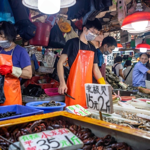Υπαίθρια αγορά στη Γουχάν της Κίνας