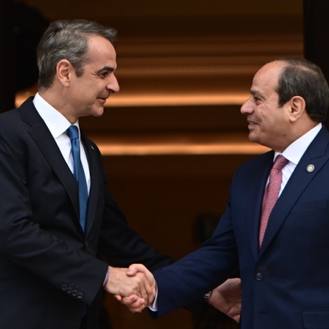 Συνάντηση Μητσοτάκη - Αλ Σίσι στο Μαξίμου