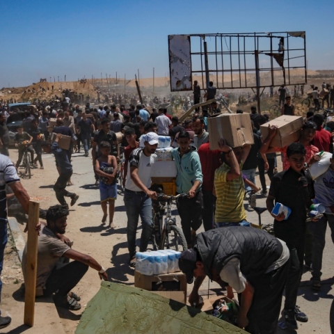 Χαμάς, παλαιστινιοι, τροφιμα, οχλος