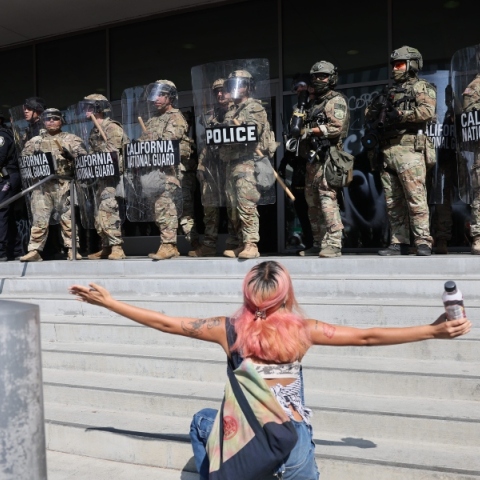 Ντόναλντ Τραμπ, στρατος, διαδηλωτες