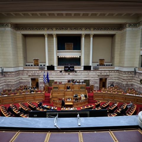 Στιγμιότυπο από την Ολομέλεια της Βουλής