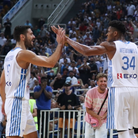 Ιωάννης Παπαπέτρου και Γιάννης Αντετοκούνμπο στην Εθνική