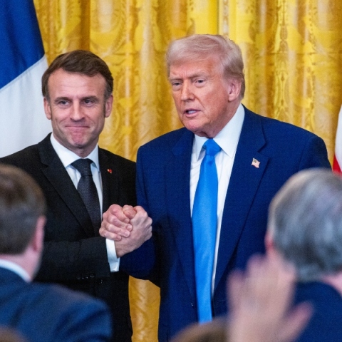 Εμανουέλ Μακρόν και Ντόναλντ Τραμπ στον Λευκό Οίκο
