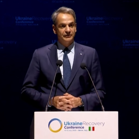 O πρωθυπουργός Κυριάκος Μητσοτάκης στη Ρώμη