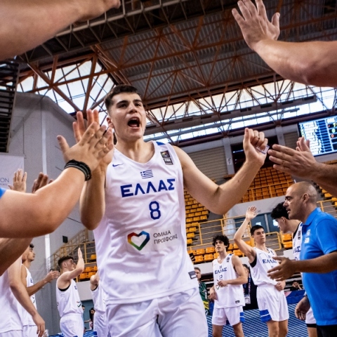 Εθνική Ανδρών, αθλητής μπασκετ πανηγυριζει