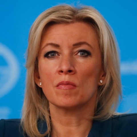 Η εκπρόσωπος του ρωσικού υπουργείου Εξωτερικών Μαρία Ζαχάροβα 