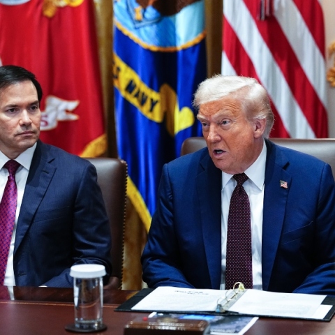 Ο υπουργός Εξωτερικών Μάρκο Ρούμπιο με τον πρόεδρο των ΗΠΑ, Ντόναλντ Τραμπ