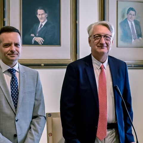 Ο Δήμαρχος Αθηναίων, Χάρης Δούκας με τον πρόεδρο του ΣτΕ, Μιχάλη Πικραμένο