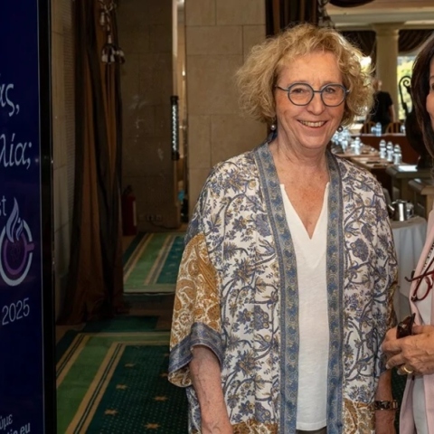 Η πρώην υπουργός Εργασίας και Απασχόλησης της Γαλλίας, Μουριέλ Πενικό με την Άννα Διαμαντοπούλου