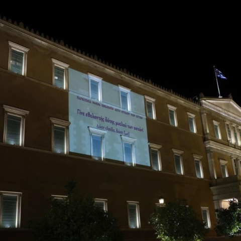 Φωταγωγήθηκε η Βουλή