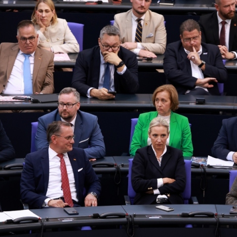 H Άλις Βάιντελ, συμπρόεδρος της Εναλλακτικής για τη Γερμανία με την κοινοβουλευτική της ομάδα 