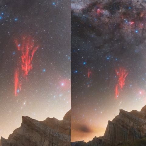 Ένα σπάνιο φαινόμενο στον ουρανό της Νέας Ζηλανδίας: Φωτογράφοι κατέγραψαν τις «κόκκινες αστραπές»