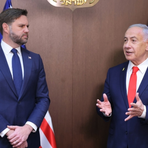 O αντιπρόεδρος των ΗΠΑ Τζ. Ντ. Βανς με τον Ισραηλινό πρωθυπουργό Μπενιαμίν Νετανιάχου στην Ιερουσαλήμ