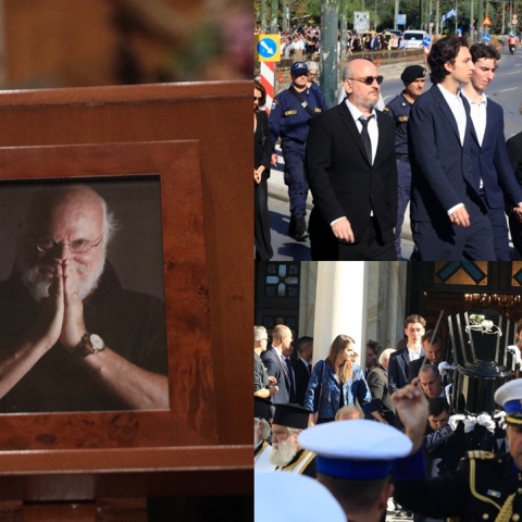 Στιγμιότυπα από την κηδεία του Διονύση Σαββόπουλου