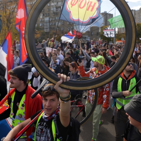 Σέρβοι φοιτητές διαδηλώνουν