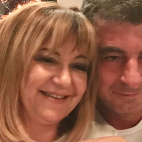 Ο Γιώργος Καραϊβάζ με την Στάθα Καραϊβάζ Αλεξανδροπούλου 