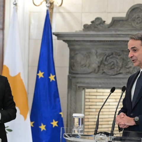 Κοινές δηλώσεις του πρωθυπουργού με τον Νίκο Χριστοδουλίδη, μετά την ολοκλήρωση των εργασιών της 3ης Διακυβερνητικής Συνόδου Κύπρου-Ελλάδας