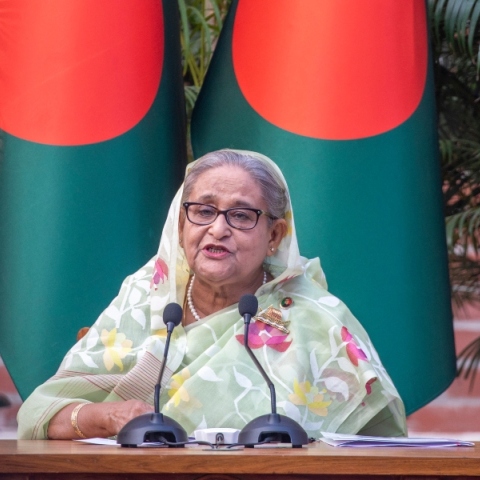 Η ανατραπείσα πρωθυπουργός του Μπανγκλαντές, Σέιχ Χασίνα