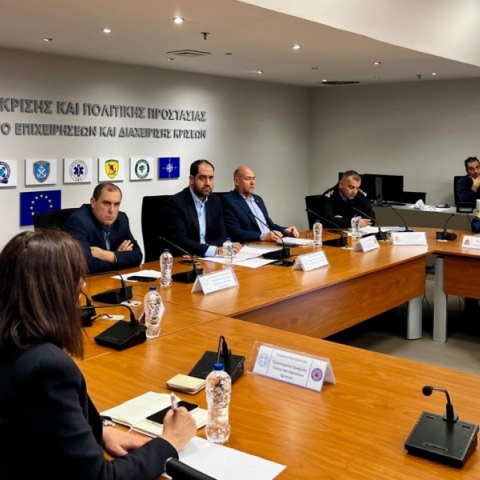 Σύσκεψη στο υπουργείο Κλιματικής Κρίσης και Πολιτικής Προστασίας λόγω της κακοκαιρίας