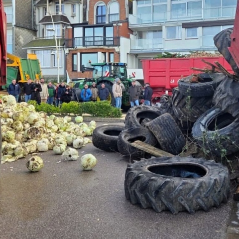 Επεισόδια έξω από το σπίτι του Μακρόν – Αγρότες πέταξαν κοπριές, λάχανα και λάστιχα