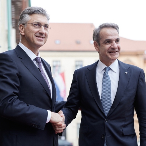 O Πρωθυπουργός Κυριάκος Μητσοτάκης συναντήθηκε με τον Πρωθυπουργό της Κροατίας Andrej Plenkovic στο Ζάγκρεμπ