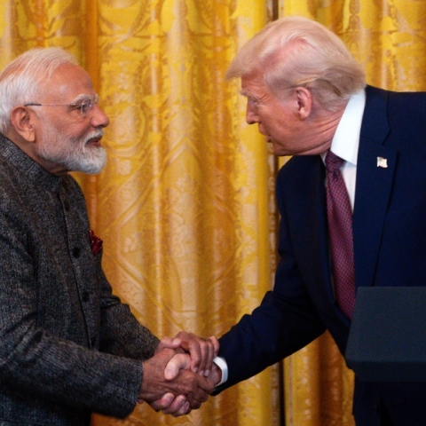 Ο Πρόεδρος των ΗΠΑ Ντόναλντ Τραμπ με τον Ινδό πρωθυπουργό Ναρέντρα Μόντι στον Λευκό Οίκο