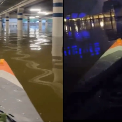 Βόλτα με το καγιάκ του έκανε πολίτης σε πλημμυρισμένο εμπορικό κέντρο