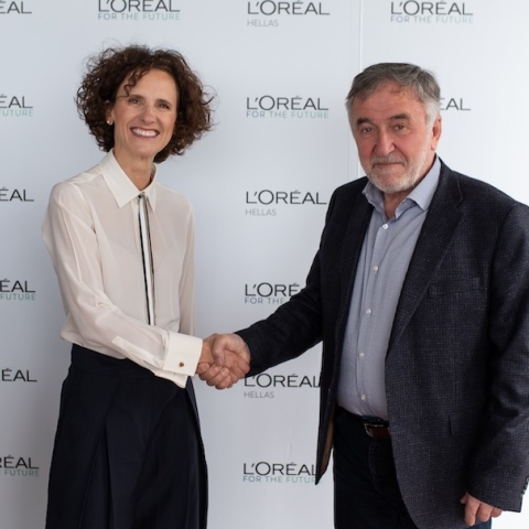 Alessandra Delfini, Country Managing Director της L'Oréal Hellas, Βασίλειος Διαμαντάκης, Αντιδήμαρχος Περιβάλλοντος, Αστικού Πρασίνου & Πανίδας Δήμου Θεσσαλονίκης