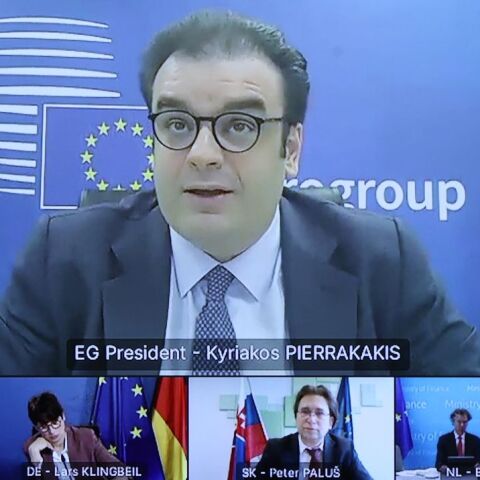 Ο Κυριάκος Πιερρακάκης στην τηλεδιάσκεψη του Eurogroup